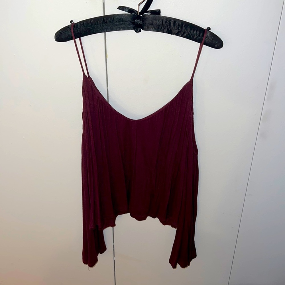 Open Shoulder Red Top